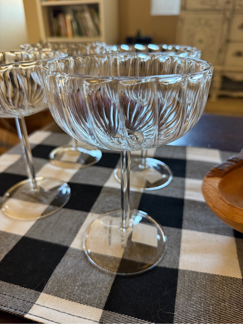 Set of 4 Magnolia Home Fluted Coupe Glass Glasses - Picture 6 of 6
